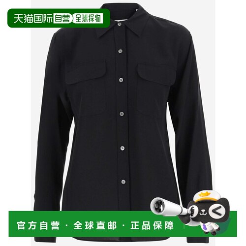 香港直邮EQUIPMENT 女士衬衫 Q23E035TRUEBLACK AW2025 黑色长袖