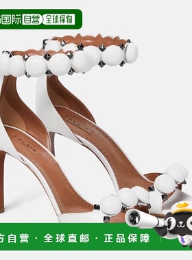 1h可退 香港直邮Alaia 女士 La Bombe 90 皮质凉鞋 white白色 舒