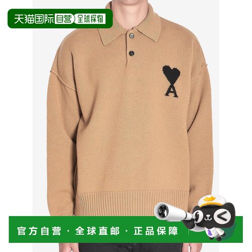 1h可退 香港直邮Ami Paris 男士T恤 UPL409018288 AW2025 棕色 羊