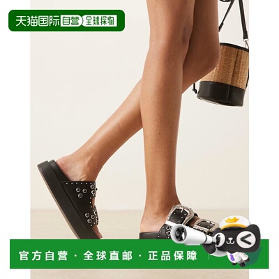 1h可退 香港直邮ASOS 女士 Forward footbed 设计宽版粗跟西部风(
