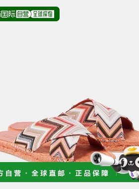 1h可退 香港直邮MISSONI 米索尼 女士 Harlow raschel 凉鞋坡跟