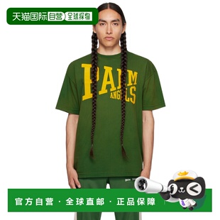 1h可退 香港直邮Palm Angels 棕榈天使 男士 绿色 College T 恤 P