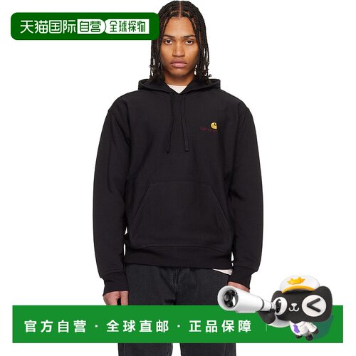 1h可退 香港直邮CARHARTT WIP 男士 黑色 American Script 连帽衫