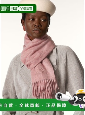 自营欧洲直邮Loro Piana 女士粉紫色羊绒围巾