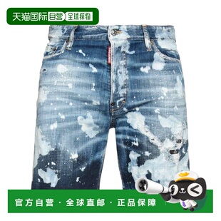二次方 舒适时尚 男士 blue蓝色 牛仔短裤 香港直邮Dsquared2