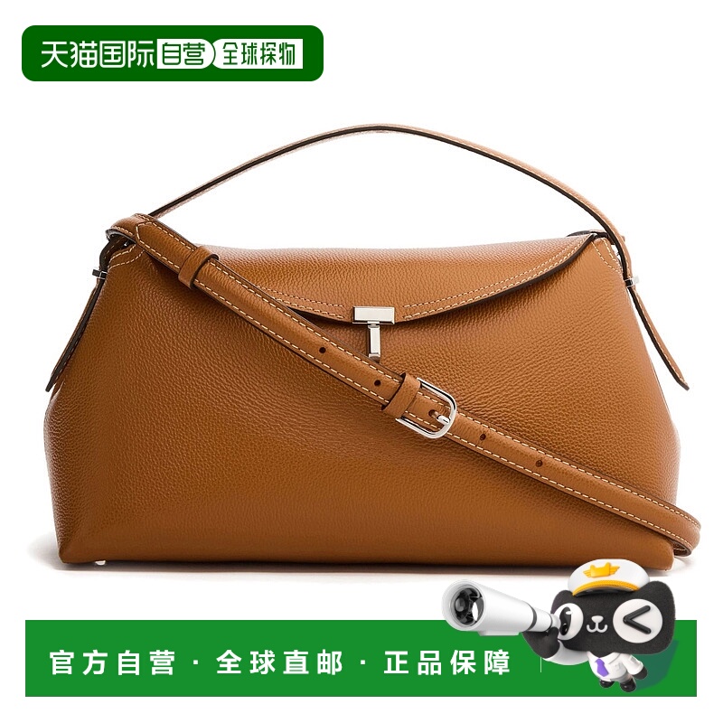 1h可退 香港直邮TOTÊME 女士 T-Lock 皮革单肩包 CV5J5BRWZZ