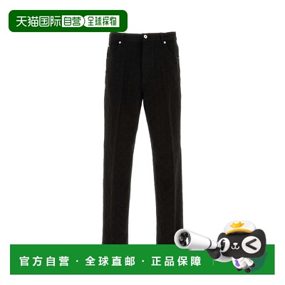 1h可退 香港直邮Salvatore Ferragamo 菲拉格慕 男士 黑色棉质裤