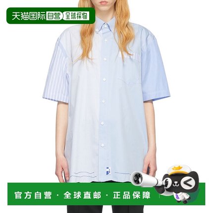 香港直邮Ader Error 徽标双料短袖衬衫 BLASSHS05BLBLUE