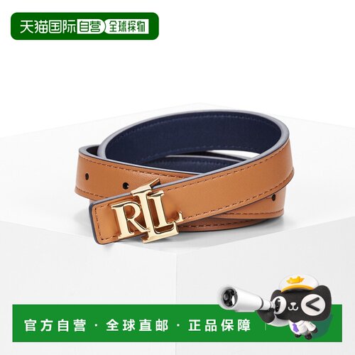 欧洲直邮Lauren Ralph Lauren拉夫劳伦纺织配件女真皮皮带/腰带棕