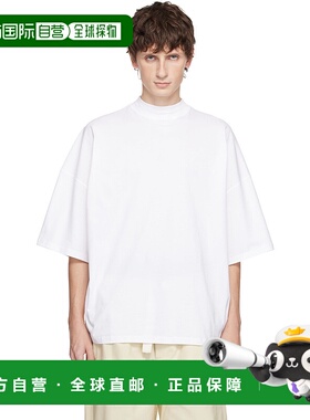 1h可退 香港直邮Jil Sander 吉尔 桑达 男士 白色 Cotton Mock-Ne