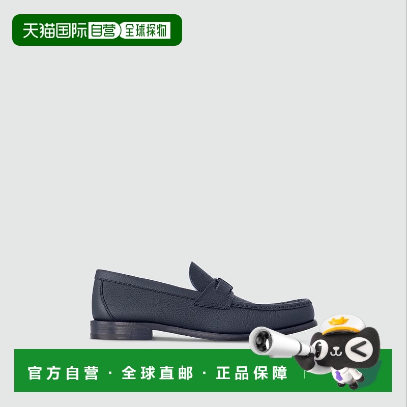 自营1h可退 欧洲直邮LV/路易威登 男士海军蓝小牛皮乐福鞋一脚蹬