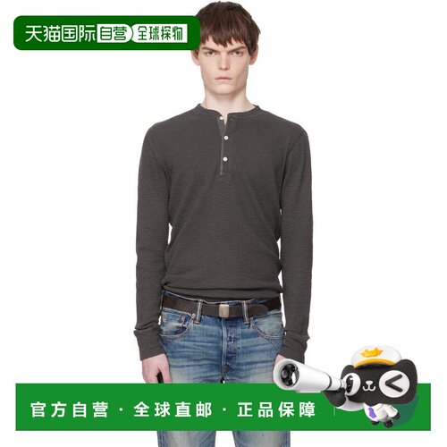1h可退 香港直邮ralph lauren rrl 拉夫 劳伦RRL 男士 灰色亨利衫
