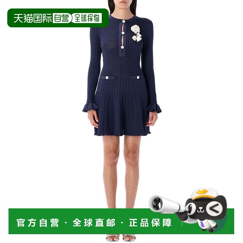 香港直邮Self-Portrait 女士 网眼提花针织钩花花朵迷你连衣裙 PF,女装/女士精品,连衣裙,淘宝优惠券,粉丝福利购,淘宝优惠卷