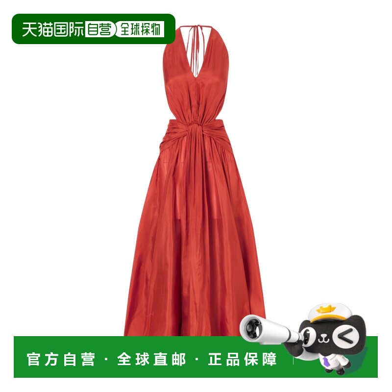 1h可退 Zimmermann 打结真丝挂脖长款连衣裙 8624DSS262RAS