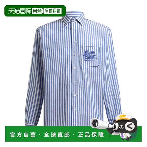 1h可退 欧洲直邮ETRO 男士衬衫 MRIC0059AR359S8460 SS2026 蓝色