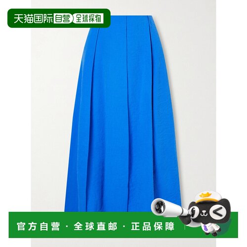香港直邮THEORY 希尔瑞 女士 褶裥真丝混纺绉纱中长半身裙 Q04023