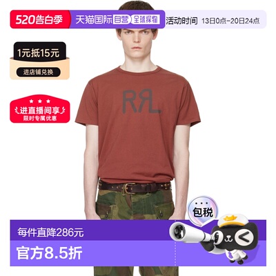 香港直邮ralph lauren rrl 拉夫 劳伦RRL 男士 红色 Ranch Logo T