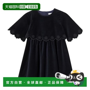 1h可退 香港直邮Chloe 蔻依 女童 齿纹棉质天鹅绒连衣裙童装