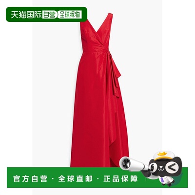 1h可退 香港直邮CAROLINA HERRERA 女士 裹式褶裥真丝-罗缎礼服 I