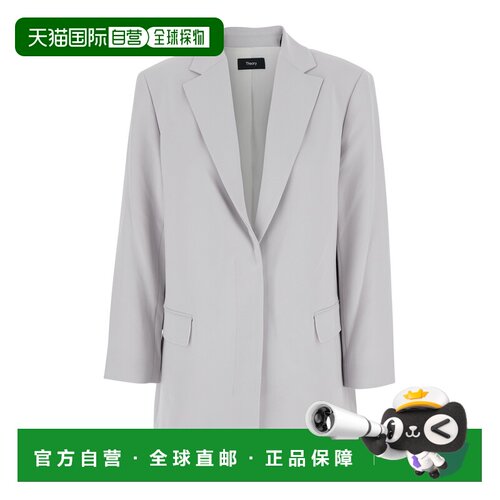 1h可退 香港直邮THEORY 希尔瑞 女士 Lapels 灰色单排扣经典款高