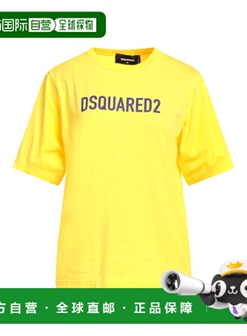 1h可退 香港直邮Dsquared2 二次方 女士 T恤 yellow黄色 舒适时尚