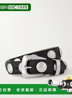 1h可退 香港直邮KHAITE 女士 Benny 铆钉腰带 10014763 black黑色