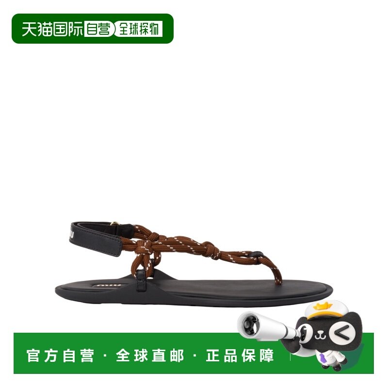 1h可退 香港直邮miu miu/缪缪 Riviere平底凉鞋 Women crov,女鞋,时装凉鞋,淘宝优惠券,粉丝福利购,淘宝优惠卷