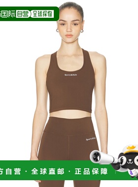 1h可退 香港直邮SPORTY & RICH 女士 Serif 徽标运动背心上衣 TO0