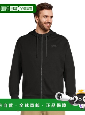 1h可退 香港直邮Ugg 男士 Shiloh 全拉链连帽衫 black黑色 舒适时