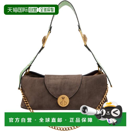 香港直邮versace 范思哲 女士 棕色 Vivian Embellished Suede 手