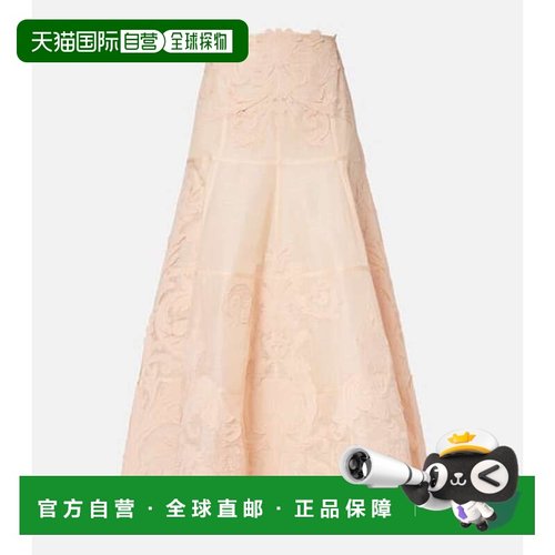 1h可退 香港直邮ZIMMERMANN 女士 Rebellion 金银丝刺绣中长半身