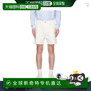 HSO002CO0033 香港直邮Ami Paris 男士 白色磨边牛仔短裤