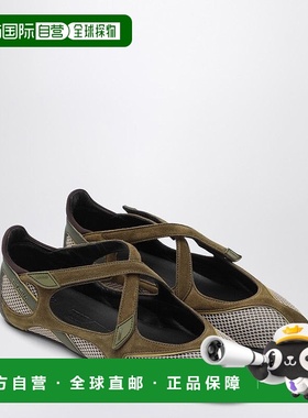 1h可退 香港直邮The Attico 女士 FLOOR 01 ARMY 绿色芭蕾平底鞋