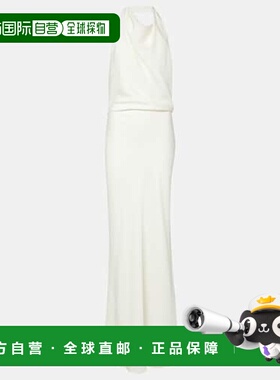 1h可退 香港直邮Simkhai 女士 Reannon 垂褶缎面礼服 white白色