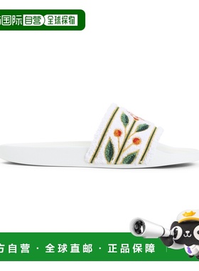 1h可退 香港直邮Casablanca 男士 TERRY 白色刺绣凉鞋 ASP26FW030