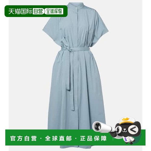 香港直邮Jil Sander 吉尔 桑达 女士 束带棉府绸衬衫式连衣裙