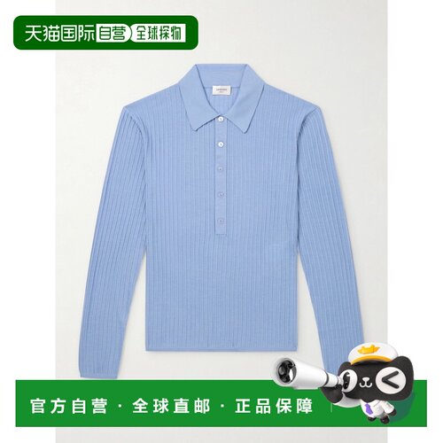 1h可退 Saint Laurent 圣罗兰 男士 修身罗纹羊毛羊绒真P
