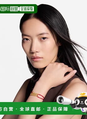 自营1h可退 欧洲直邮LV路易威登 Script女士红色金属手写体logo标