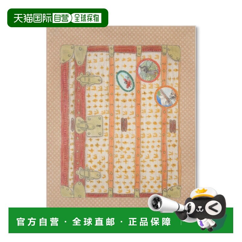 自营欧洲直邮LV路易威登 Trunk女士米色老花图案羊绒毛毯披肩