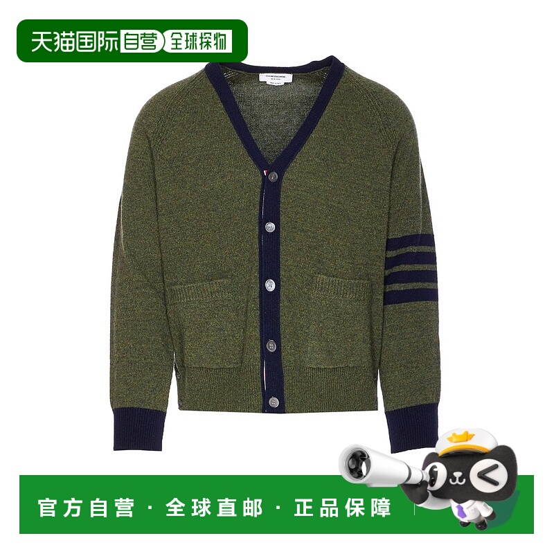 1h可退 香港直邮Thom Browne 汤姆 布朗 男士 四條紋 V 領開襟衫