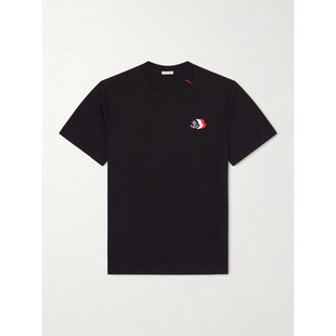 美国直邮Moncler 盟可睐 男士 Logo-Appliqued 棉针织T恤 8C00074