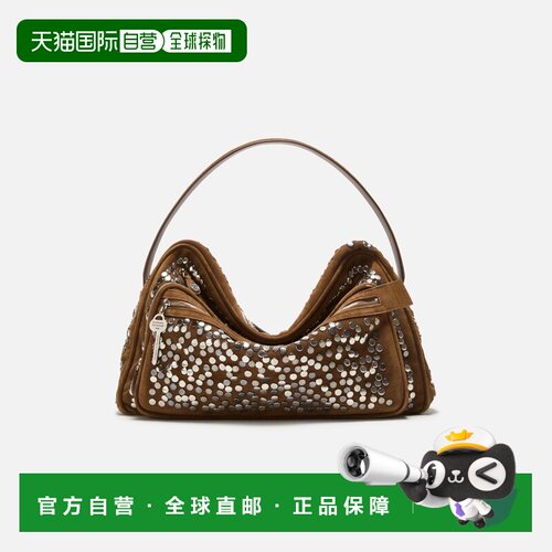自营欧洲直邮Acne Studios Camero女士干邑棕色绒面革斜挎包