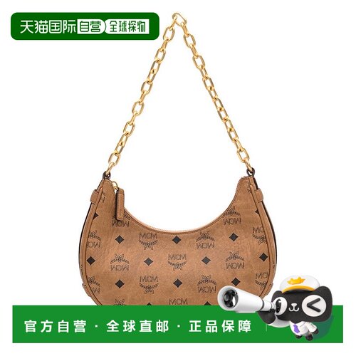 香港直邮MCM 女士 字母印花拉鍊手提包 MWHFATA02斜挎包单肩包
