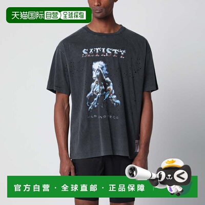 香港直邮Satisfy 男士 MothTech 复古黑色破洞T恤 11006CO00A16