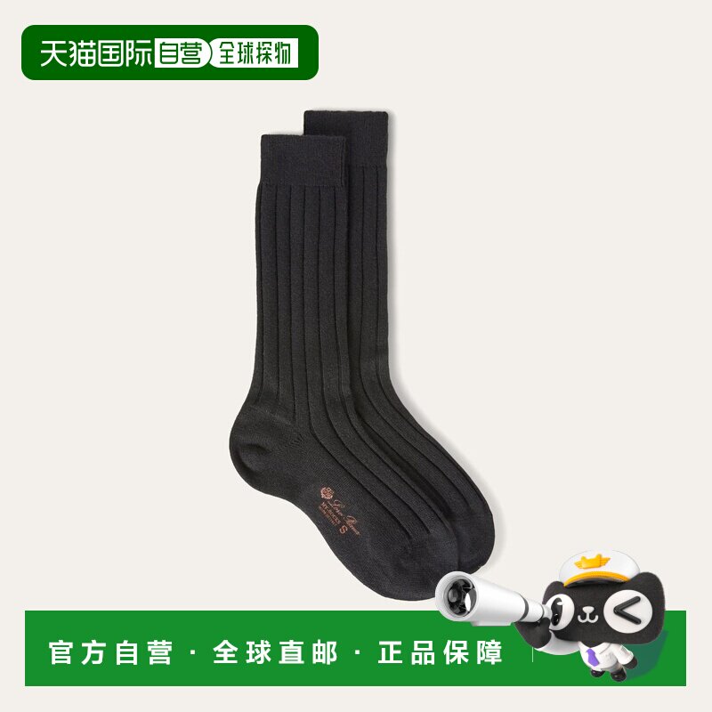 自营欧洲直邮Loro Piana 女士黑色婴儿羊绒袜子