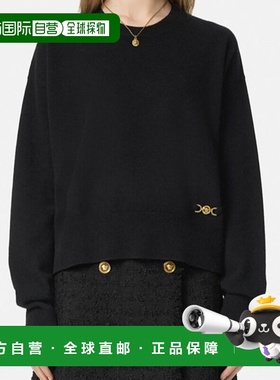 1h可退 香港直邮Versace 范思哲 女士 针织短宽羊毛套头衫 101725