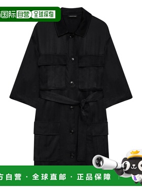 1h可退 香港直邮ANINE BING 女士 GERI 水洗黑色连衣裙 A0211045B