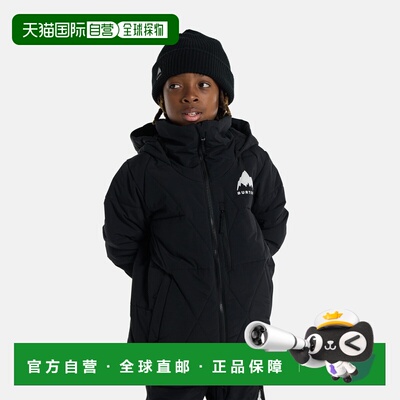 欧洲直邮Burton伯顿 Spindal男孩黑色尼龙防水滑雪夹克
