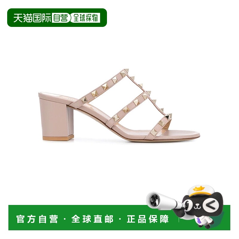 香港直邮VALENTINO ROCKSTUD 拖鞋式铆钉高跟凉鞋 Women crov