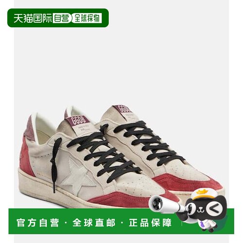 1h可退香港直邮GOLDEN GOOSE 女士 Ball 星星绒面革运动鞋厚底